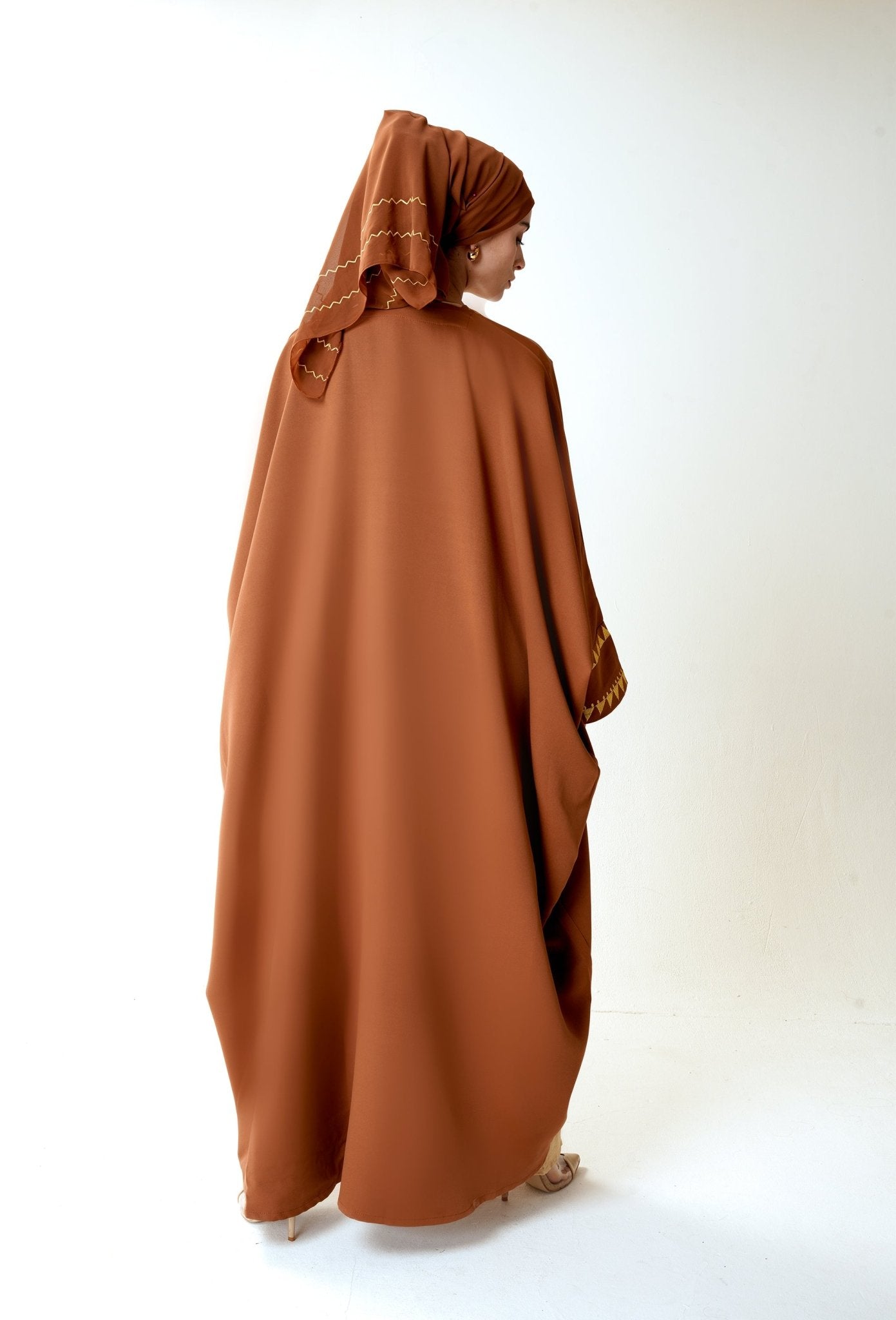 Bronzed mirage abaya – Elegant three piece abaya– Modest Fashion by MODMOD