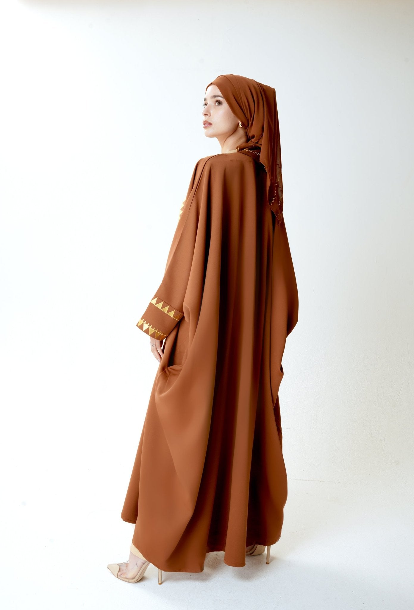 Bronzed mirage abaya – beautiful three piece abaya– Modest Fashion by MODMOD