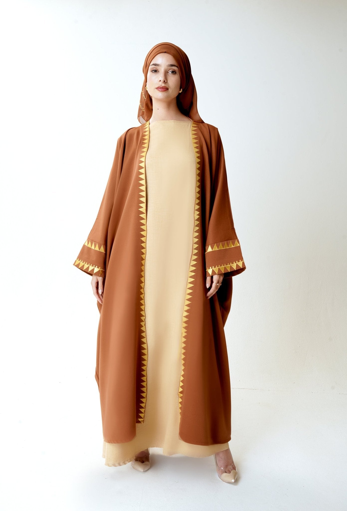 Bronzed mirage abaya – boho luxe collection– Modest Fashion by MODMOD