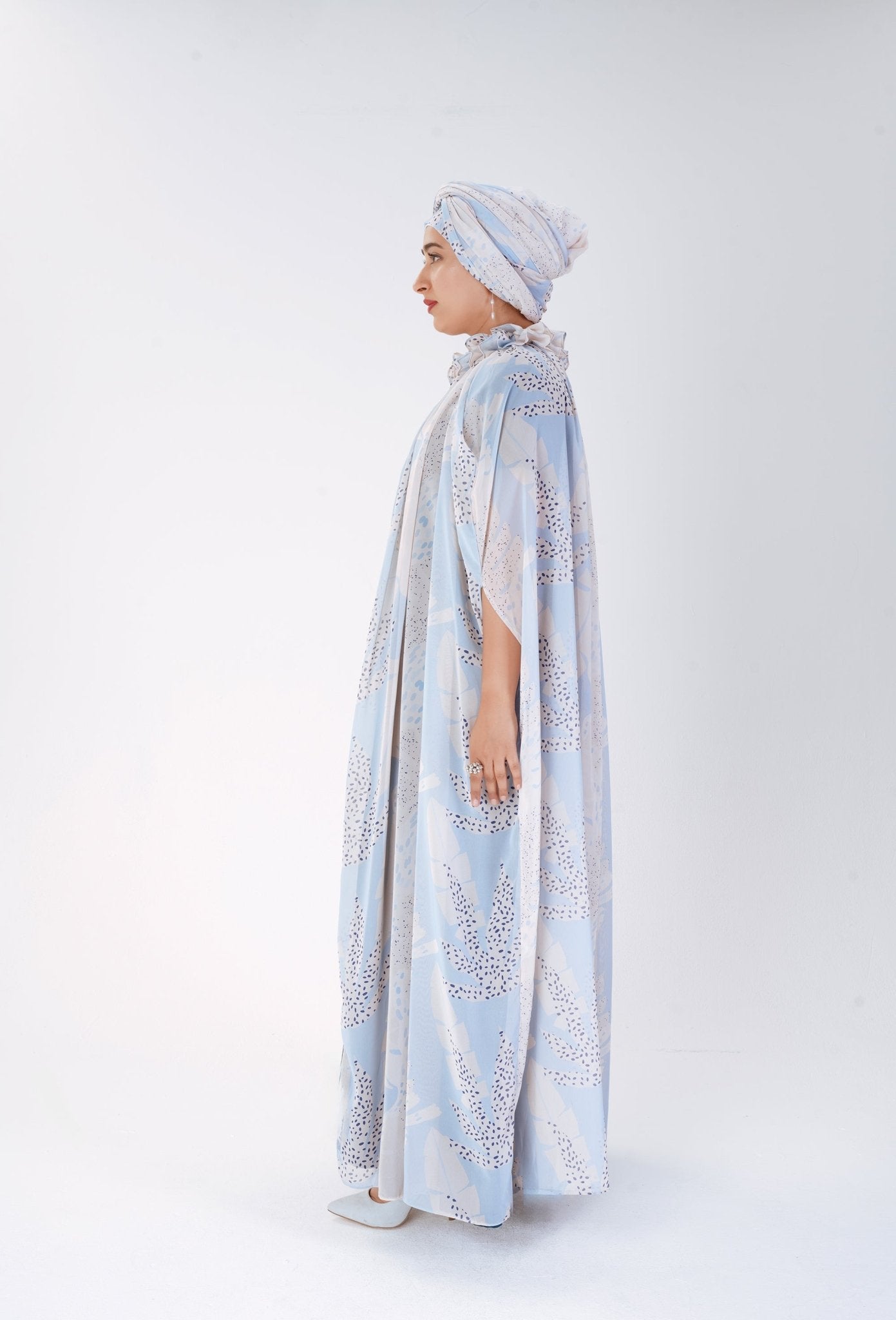 Misty Veil Dress – Printed summer floral dress– Modest Fashion by MODMOD