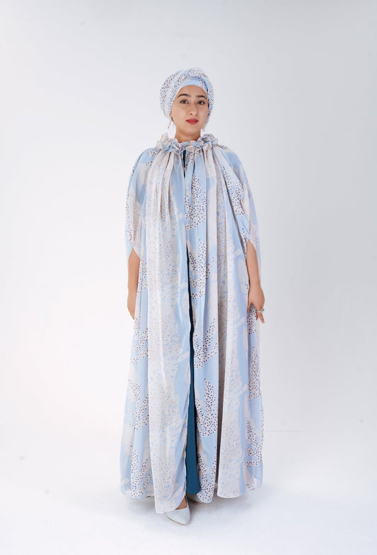 Misty Veil Dress – Printed cape dress – Modest Fashion by MODMOD