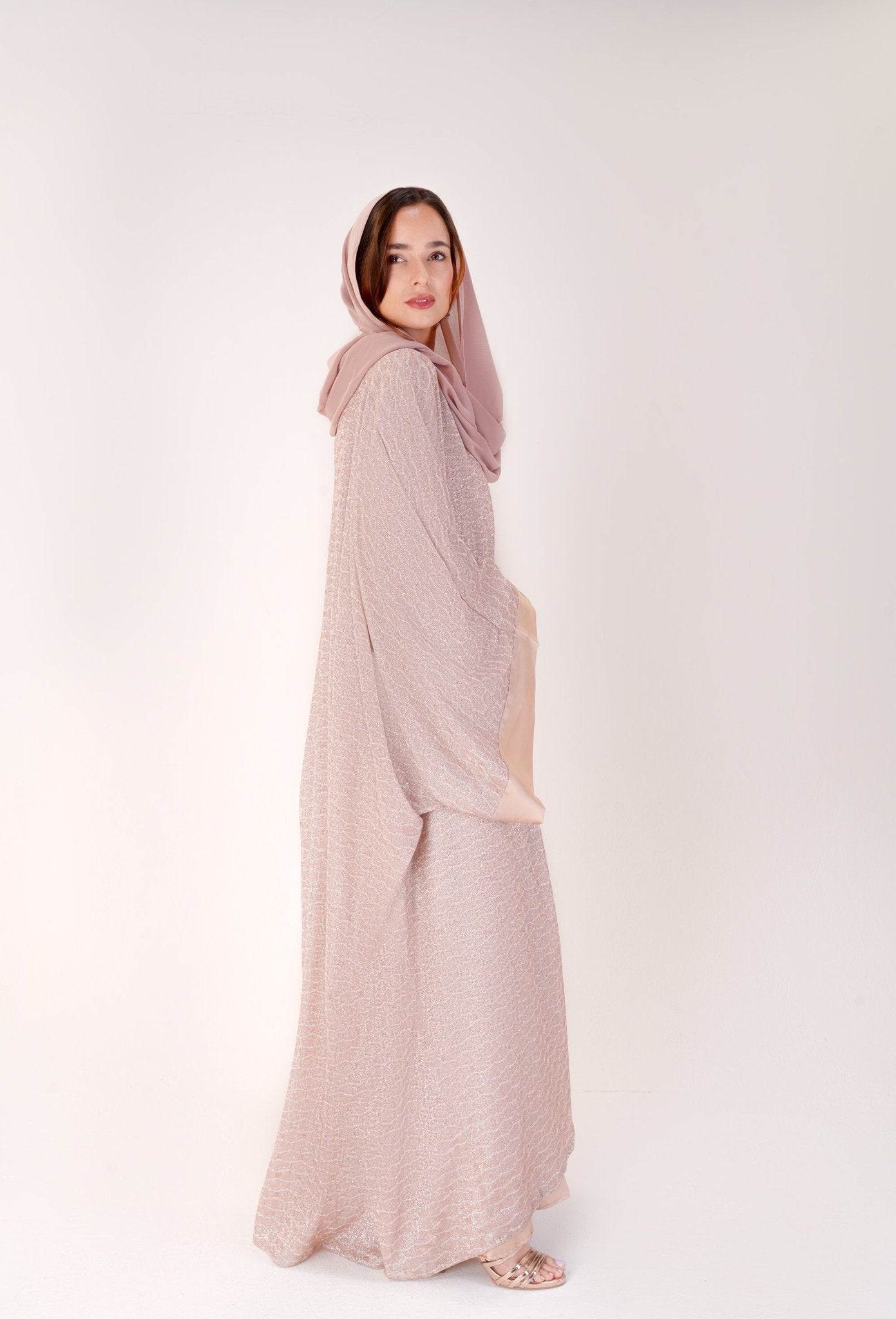 Blush Glow Abaya – party wear Abaya – Modest Fashion by MODMOD