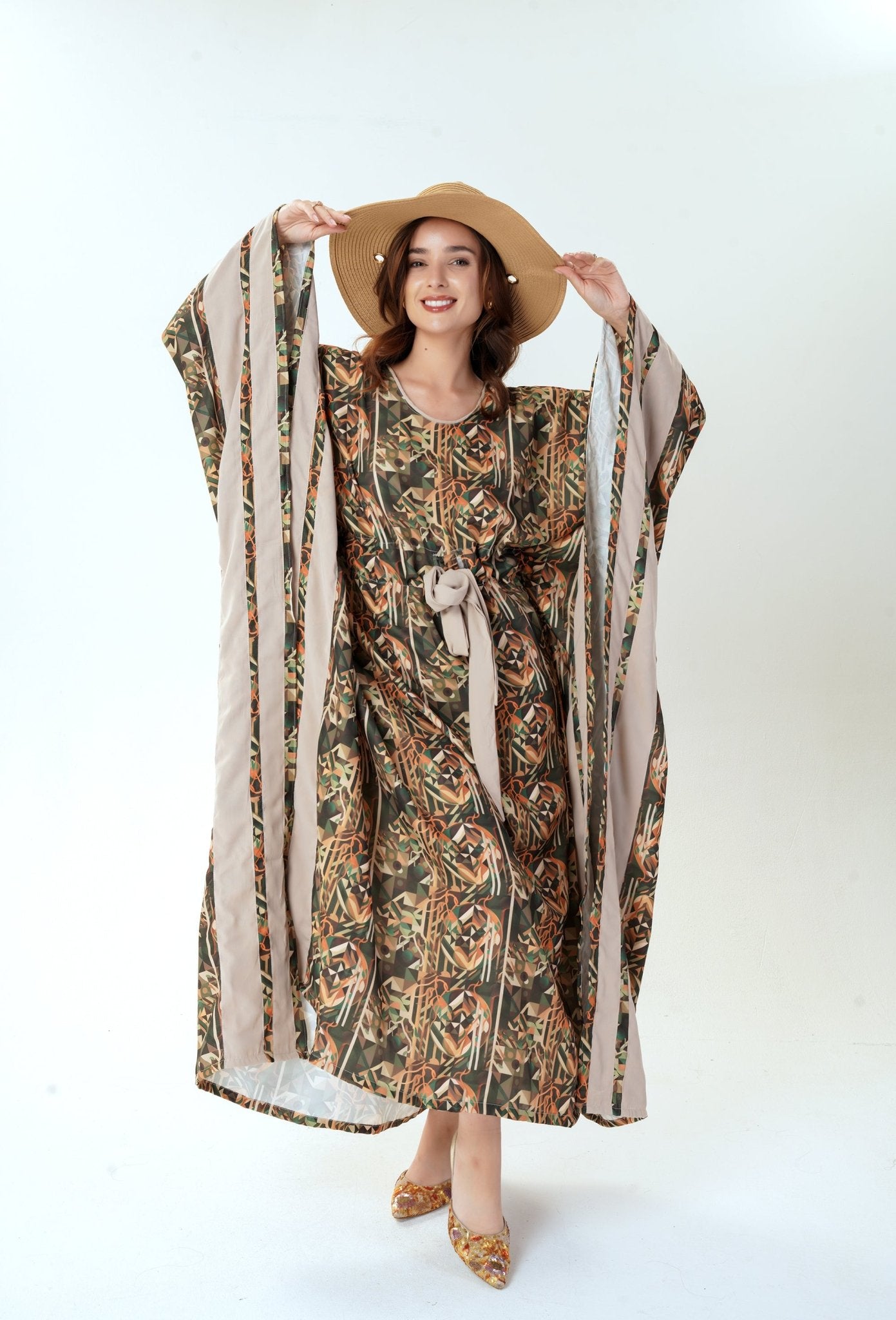 Palm mirage kaftan - perfect for summer modest beach wear in print- MODMOD UK