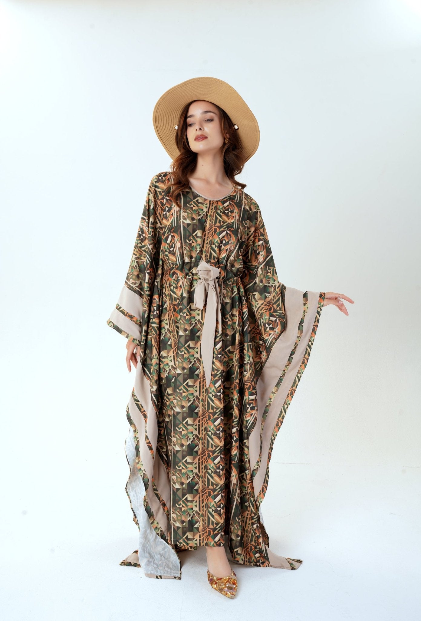 Palm mirage kaftan - perfect for summer modest beach wear in print- MODMOD UK