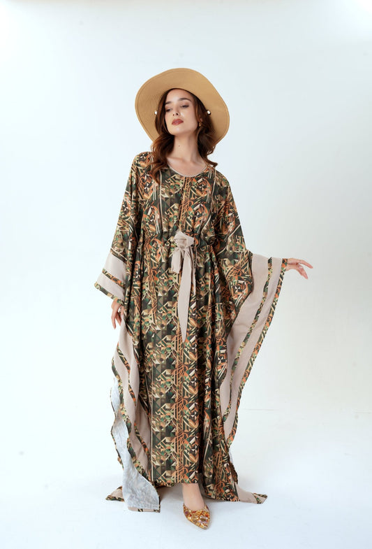Palm mirage kaftan - perfect for summer modest beach wear in print- MODMOD UK