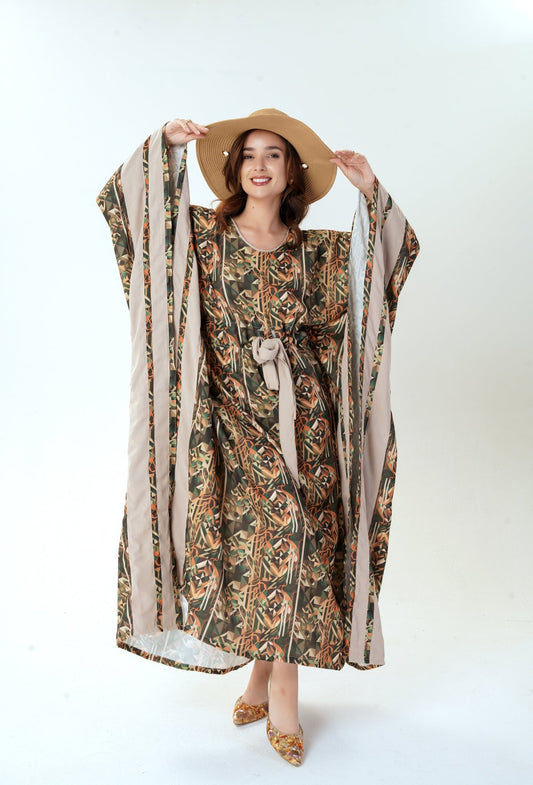 Palm mirage kaftan - perfect for summer modest beach wear in print- MODMOD UK 